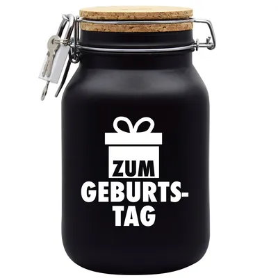 Produktbild von Spardose Geld Geschenk Ideen Zum Geburtstag Design2 Schwarz Größe XL 2 Liter