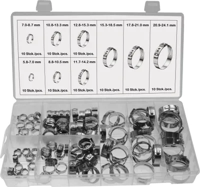 Produktbild von 90 x Edelstahl Einohrschlauchschellen Leitungsschelle Schlauchklemmen 5.8-24.1mm
