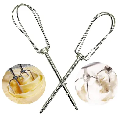 Image de TRANKIELO® - Lot de 2 fouets - Accessoires de remplacement pour batteurs électriques - Accessoires en acier inoxydable de haute qualité