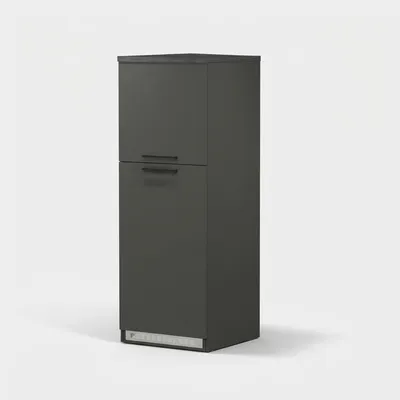 Image de Meuble de cuisine encastrable avec 2 portes, 60 x 60 x 164,5 cm (h), Halser - Noir - Gris