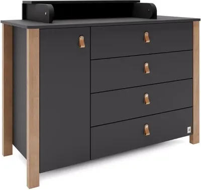 Produktbild von FURNLUX Wickeltisch Etude Schwarz 50cm / Hauptfarbe: Schwarz / Abmessungen: 50 x 86 x 120 cm