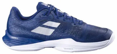 Image de Babolat Jet Mach 3 Clay, chaussures de tennis pour hommes, taille 42, bleu foncé/argent