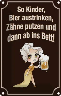 Produktbild von vianmo Blechschild 30x20 cm so Kinder Bier austrinken und Dekoration Spruch Zitat