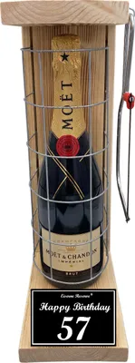 Moet - 57 Happy Birthday - Eiserne Reserve Gitterkäfig Geschenk 57. Geburtstag