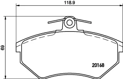 Produktbild von HELLA Bremsbeläge Satz Vorne Bremsklötze für VW GOLF III (1H1) 8DB 355 017-901