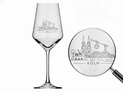 Produktbild von Valhalla Weinglas Köln Gravur 350ml spülmaschinenfest