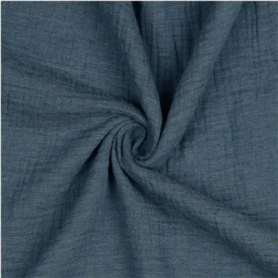 Musselin-Stoff meliert ab 50x136cm uni Oeko-Tex Double Gauze Windeltuch Mulltuch Baumwolle taubenblau