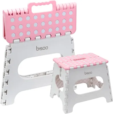 Productafbeelding van Kinderopstapje 27 cm, roze, opvouwbaar, antislip, voor badkamer