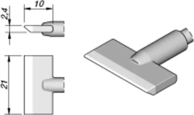 Produktbild von JBC Lötspitze Serie C245 Klingenform, C245913/21,0 mm, angewinkelt C245913