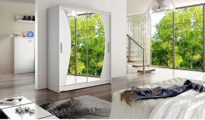 Obrázok produktu pre Šatníková skriňa so zrkadlom 150 cm ELADIO 10 - biela