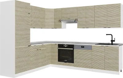 Immagine prodotto di Cucina angolare completa Vicco Fame-Line Pannello di quercia/bianco 287 x 60 cm , PL Marmo, Model 51571