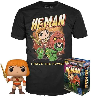 Produktbild von Masters of the Universe POP! & Tee Vinyl Figur & T-Shirt Set He-Man Größe M
