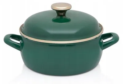 Produktbild von Metalac Traditioneller Emaillierter Topf 1,5 L Grün 16 cm