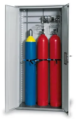 Immagine prodotto di Armadio per bombole di gas compresso, per installazione esterna, 3 posti bombole, LxPxA 1000x400x2150 mm, zincato + RAL 7035