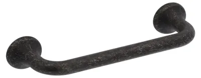Produktbild von Griff für Möbel aus Zinklegierung, Lochabstand 96 mm, Vintage-Design, schwarzes Metall. Set mit 25 Stück