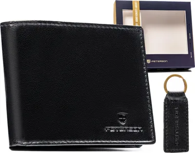 Obrázok produktu pre Peterson Pánska darčeková súprava s peňaženkou a príveskom na kľúče Hatgus čierna One size