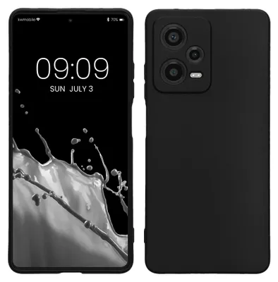 Produktbild von kwmobile Handyhülle für Xiaomi Redmi Note 12 Pro 5G Hülle - weiches Handy Silikon Case - Schutzhülle Cover - Schwarz matt