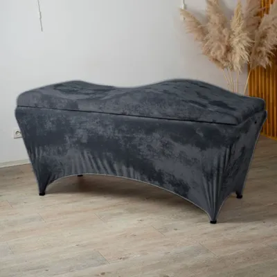 Produktbild von Wellen-Matratzen-Set mit Memory-Schaum und Liegenbezug | Für Wimpernverlängerung & Kosmetik, 190x70 cm, grey
