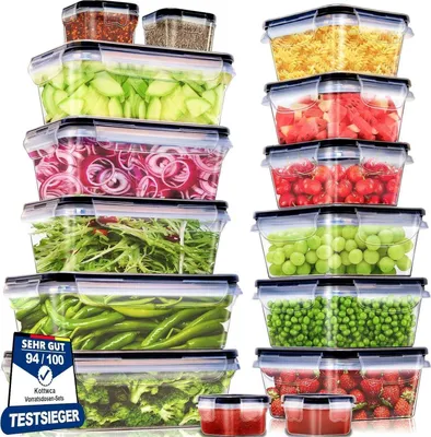 Produktbild von 30-teiliges Frischhaltedosen Set aus BPA-freiem Kunststoff