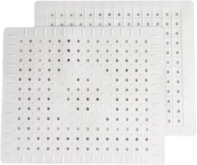 Produktbild von 2 Stück Spülsteinmat - Spülsteinmatten - Gummi - Spülsteinmatte - Für Spülbecken - Matte - Spülbeckenabdeckung - Spülsteinbeschutzung - Ablaufmatte - 31 x 26 cm - Weiß