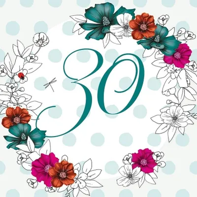 Produktbild von Swarovski Geburtstagskarte 30 Blumen Handarbeit