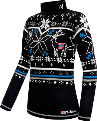 Produktbild von Nebulus Rolli Norweger-Style, Pulli COASTER Damen, Rollkragen , langarm , P6195 - Damen, schwarz-weiß, L/40