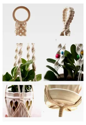 Produktbild von Handgefertigte Pflanzenaufhänger – Blumentopf-Aufhänger – Wanddekoration – Garteninterieur