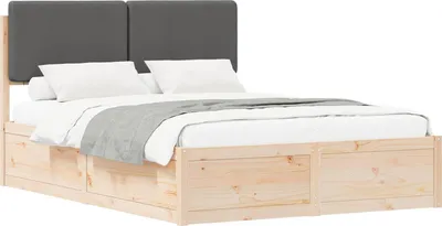 Immagine prodotto di Letto con Testiera Rivestita Grigio scuro 160 x 200 cm