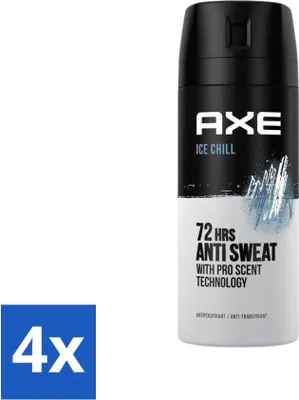 Image de Ax – Déodorant spray – 72 heures anti-transpiration – Ice Chill – 150 ml - Pack économique - 4 pièces