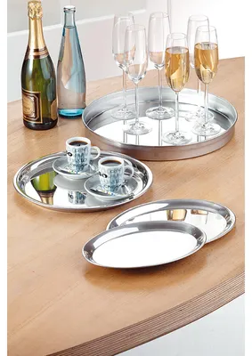 Image de Esmeyer Serviertablett 400-1265 22x29cm oval Edelstahl