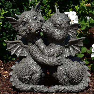 Produktbild von Gartenfigur Gartendrache Loves - Liebe Drachenpärchen Garten Dekoration