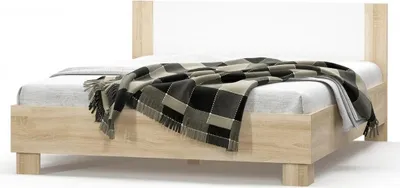 Obrázek produktu pro Postel KABIR s roštem 180x200 cm, dub sonoma/bílá