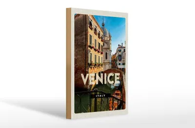Produktbild von Holzschild Reise 20x30cm Venice Italy Architektur Geschenk