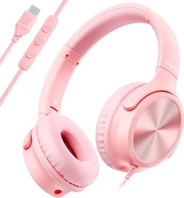 Produktbild von Cowyawn Over-Ear USB-C Kopfhörer mit Mikrofon, faltbar, Stereo Sound, Noise Isolation, kompatibel mit Laptop, Smartphone, PC