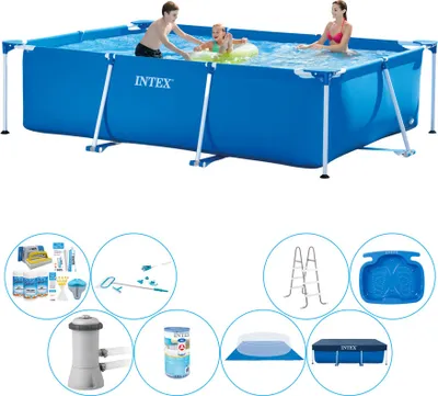 Zdjęcie produktu dla Intex Basen stelażowy Rechteckig 300x200x75 cm - Zestaw basenowy All in 1