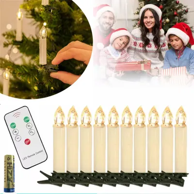 Productafbeelding van XINZI 30 LED-kaarsen - Vlamloze kerstkaarsen, warmwit, draadloos met afstandsbediening en batterijen, timerfunctie, kerstdecoratie, feest, bruiloft