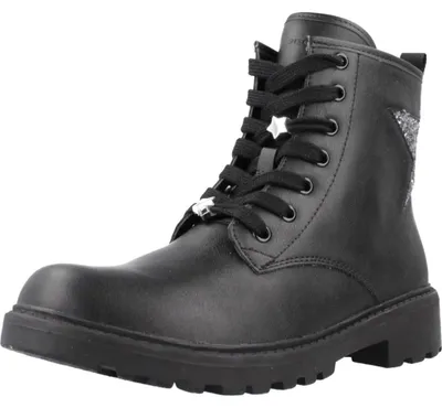 Productafbeelding van GEOX JUNIOR J Casey meisjenschoenen, type biker/amfibie, zwart/donker zilver, maat 38 EU