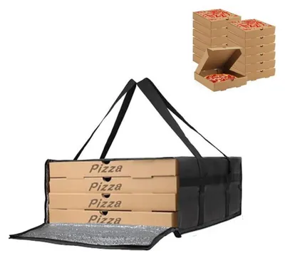 Image de Grande sacoche isotherme pour pizza, pliable, dimensions 50x50x20,5 cm, idéale pour les pique-niques