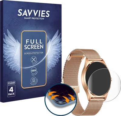 Produktbild von 4x Savvies Fullscreen Schutzfolie für Xcoast X-Watch Joli XC Pro Displayschutz Folie Fullcover Klar Transparent