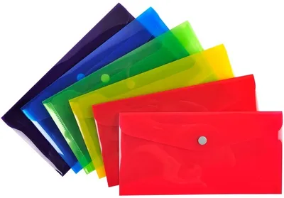 Immagine prodotto di Astuccio portadocumenti con bottone a pressione DIN lungo, colori assortiti Confezione da 30