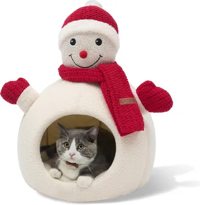 Produktbild von Katzenbett, weiß L, winddichtes flauschiges Haustierbett
