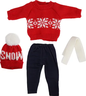 Produktbild von Baby Mädchen Puppenkleidung Weihnachten Pullover Hosen Hüte Zubehör für 18 Zoll DollQ18-782