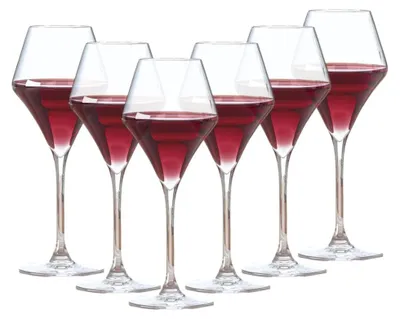 Immagine prodotto di Set di 6 bicchieri da vino rosso - Capacità: 370 ml - Trasparente - Cristallo