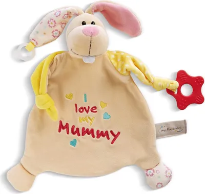 Produktbild von NICI Schmusetuch Hase mit Beißring und Schnullerbefestigung