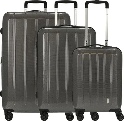Produktbild von Check.IN 3-tlg. Kofferset LONDON 2.0 mit 4 Rollen - carbon schwarz