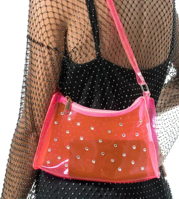 Produktbild von Festival Handtasche mit Strass | Pink Transparent