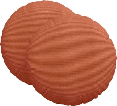 Zdjęcie produktu dla vidaXL Poduszki siedziskowe, 2 szt., tkanina corduroy, czerwono-pomarańczowe, średnica 80 cm