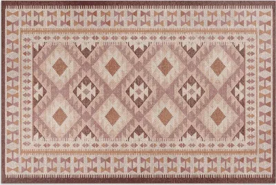 Produktbild von Vintage-Muster, dekoratives Stoff-Imitat – Vinylteppich – 60x90 cm – Outdoor Teppich – Terrasse – Wetterfest – Modern