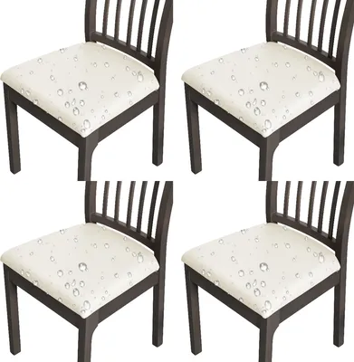 Produktbild von BESTCOVERS 100% Wasserdicht und öldicht Kunstleder Leder Polyurethan Sitzbezug Stuhlbezug Stuhlhusse Stretch Universell 4 Stück
