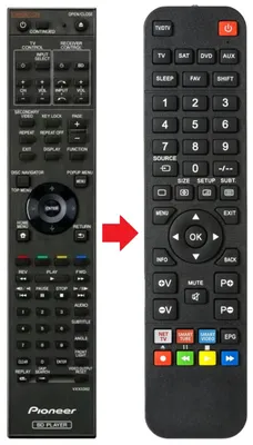 Fernbedienung passend für PIONEER RTVXX3383 | VXX3383